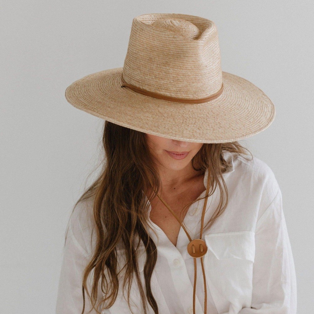 Gigi Pip River Guatemalan Palm Hat- Oak; NWOT